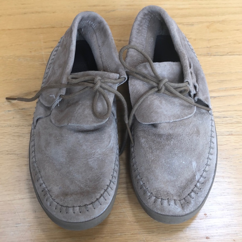 Barely Used Light Beige Tie Moccasins!